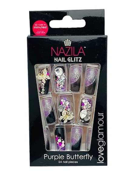 Nail Glitz Love Glamour Purple Butterfly