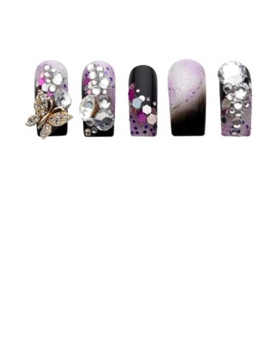 Nail Glitz Love Glamour Purple Butterfly