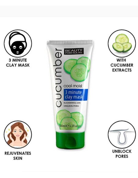 Beauty Formulas Cucumber Cool Moist 3 Min Clay Mask Beauty Formulas Cucumber Cool Moist 3 Min Clay Mask