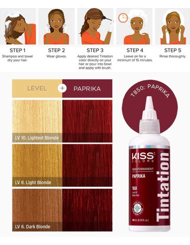 Kiss Colors Tintation Semi Permanent Paprika T850 Kiss Colors Tintation Semi Permanent Paprika T850