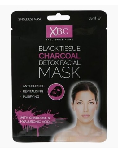 XBC Xpel Body Care Black Tissue Charcoal Detox Facial Mask XBC Xpel Body Care Black Tissue Charcoal Detox Facial Mask
