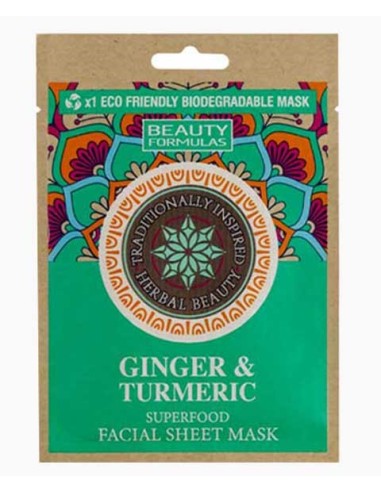 Beauty Formulas Ginger And Turmeric Superfood Facial Sheet Mask Beauty Formulas Ginger And Turmeric Superfood Facial Sheet Mask