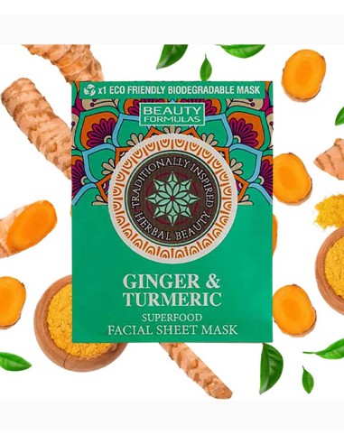 Beauty Formulas Ginger And Turmeric Superfood Facial Sheet Mask Beauty Formulas Ginger And Turmeric Superfood Facial Sheet Mask