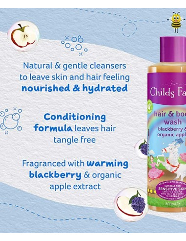 Childs Farm Hair Body Wash Blackberry & Organic Apple Childs Farm Hair Body Wash Blackberry & Organic Apple