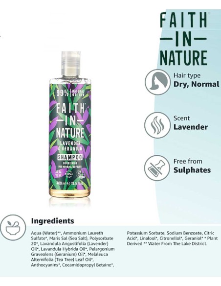 Faith In Nature Lavender & Geranium Shampoo Faith In Nature Lavender & Geranium Shampoo