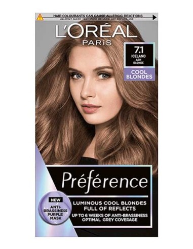 Preference Luminous Cool Blondes 7.1 Ash Blonde Preference Luminous Cool Blondes 7.1 Ash Blonde