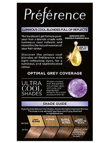 Preference Luminous Cool Blondes 7.1 Ash Blonde Preference Luminous Cool Blondes 7.1 Ash Blonde