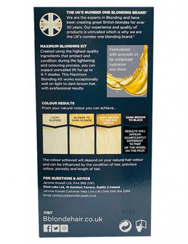 Jerome Russell Maximum Blonding Kit No 2 Blonde To Medium Brown Hair