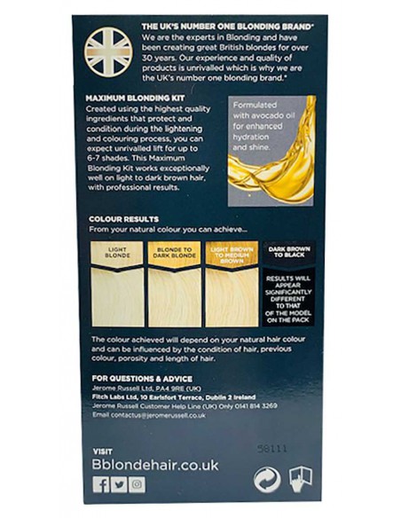 Jerome Russell Maximum Blonding Kit No 2 Blonde To Medium Brown Hair