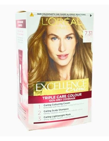 Excellence Creme Triple Care Colour 7.31 Natural Dark Caramel Blonde Excellence Creme Triple Care Colour 7.31 Natural Dark Caramel Blonde