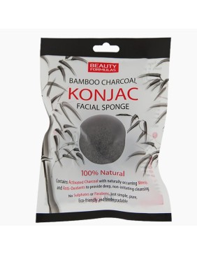 Beauty Formulas Bamboo Charcoal Knojac Facial Sponge