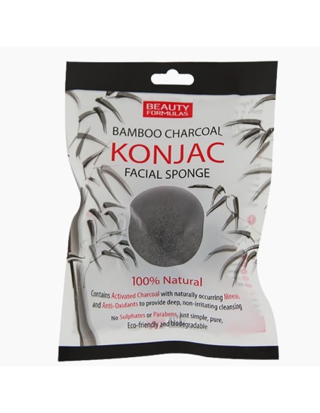 Beauty Formulas Bamboo Charcoal Knojac Facial Sponge