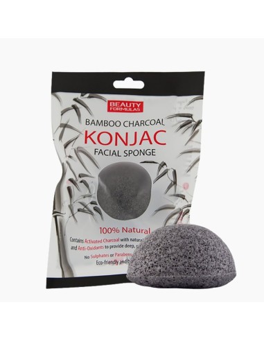 Beauty Formulas Bamboo Charcoal Knojac Facial Sponge Beauty Formulas Bamboo Charcoal Knojac Facial Sponge