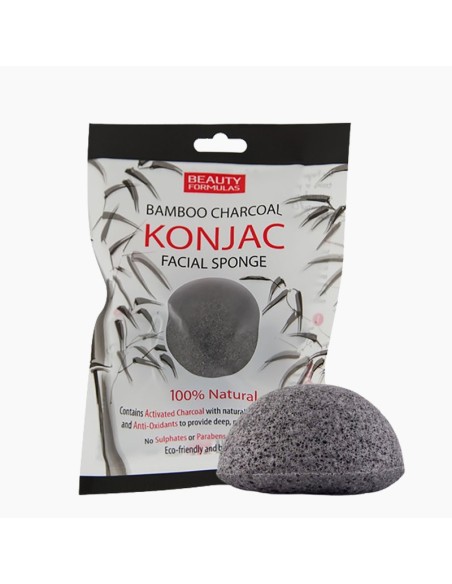 Beauty Formulas Bamboo Charcoal Knojac Facial Sponge Beauty Formulas Bamboo Charcoal Knojac Facial Sponge