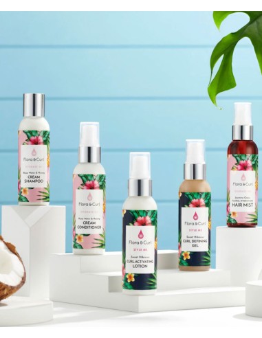 Flora And Curl Botanical Haircare Mini Essentials Kit