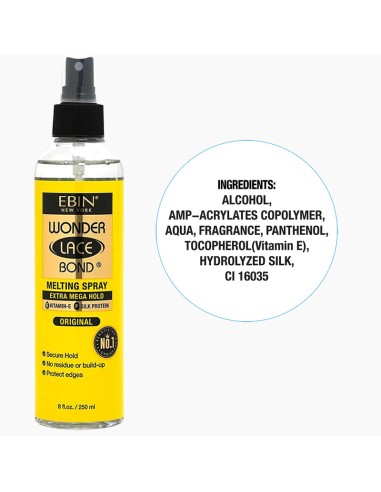 EBIN New York Wonder Lace Bond Melting Spray Extra Mega Hold Original EBIN New York Wonder Lace Bond Melting Spray Extra Mega Hold Original