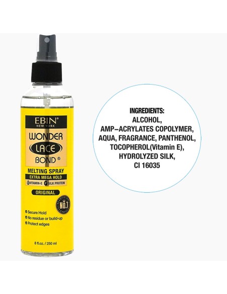 EBIN New York Wonder Lace Bond Melting Spray Extra Mega Hold Original EBIN New York Wonder Lace Bond Melting Spray Extra Mega Hold Original
