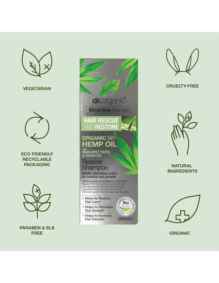 Bioactive Haircare Organic Hemp Oil Rescue Shampoo