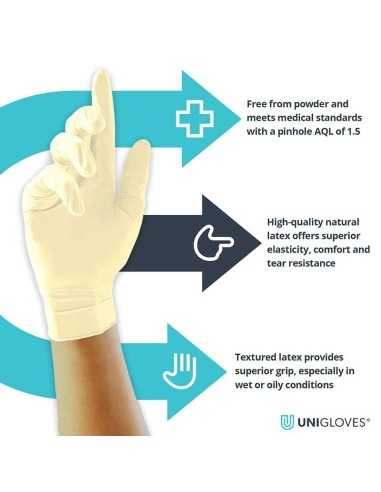 Uni Gloves Unicare Latex Powder Free Gloves Uni Gloves Unicare Latex Powder Free Gloves