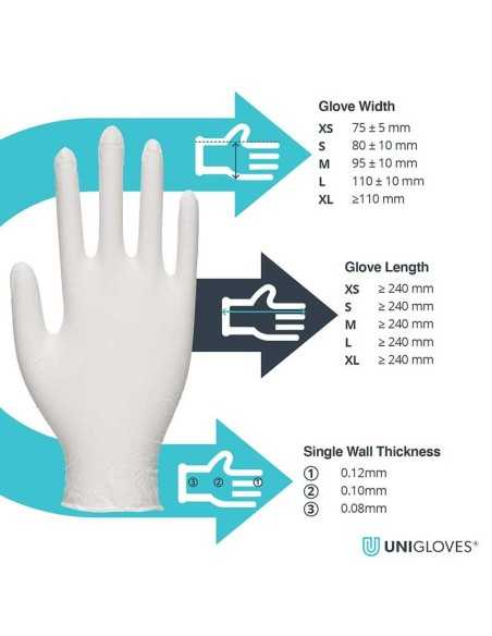Uni Gloves Unicare Latex Powder Free Gloves Uni Gloves Unicare Latex Powder Free Gloves