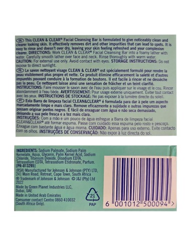 Johnson And Johnson Clean And Clear Facial Cleansing Bar Johnson And Johnson Clean And Clear Facial Cleansing Bar