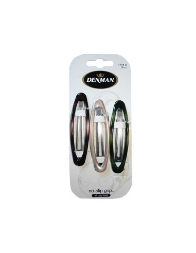 Hair AccessoriesDenman No Slip Oval Clips 3 Piece 71018 D