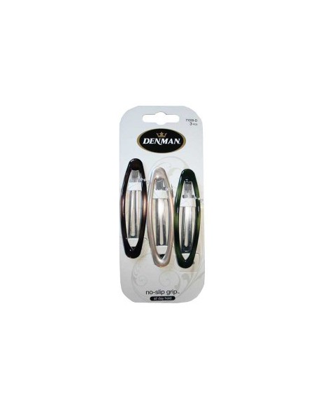 Hair AccessoriesDenman No Slip Oval Clips 3 Piece 71018 D