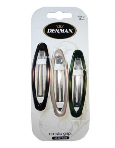 Hair AccessoriesDenman No Slip Oval Clips 3 Piece 71018 D
