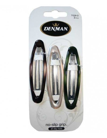 Hair AccessoriesDenman No Slip Oval Clips 3 Piece 71018 D