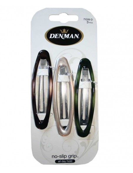 Hair AccessoriesDenman No Slip Oval Clips 3 Piece 71018 D