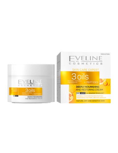 Eveline Skin Care Expert 3 Oils Deeply Nourishing Restoring Cream Eveline Skin Care Expert 3 Oils Deeply Nourishing Restoring Cream