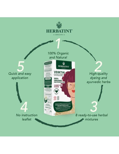 Herbatint Vegetal Organic Hair Color Cherry Red Power