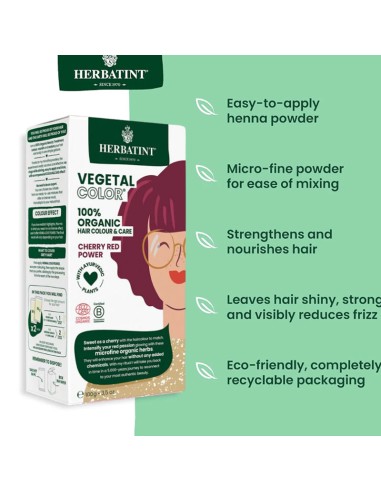 Herbatint Vegetal Organic Hair Color Cherry Red Power