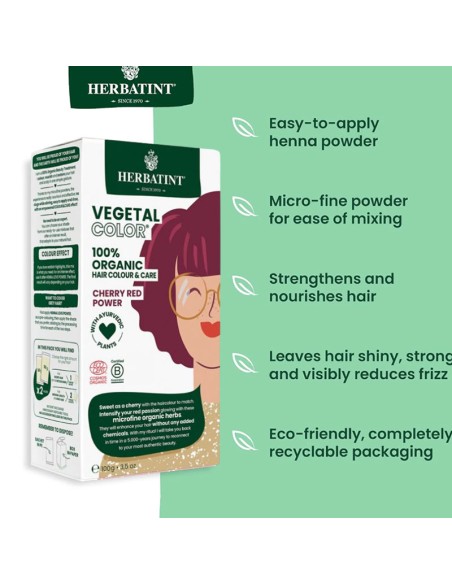 Herbatint Vegetal Organic Hair Color Cherry Red Power