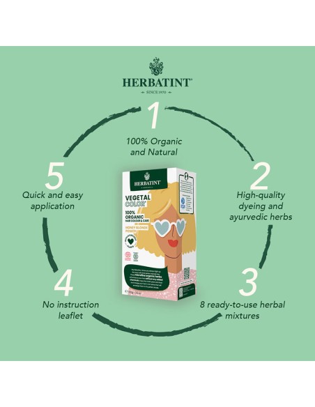 Herbatint Vegetal Organic Hair Color Honey Blonde Power Herbatint Vegetal Organic Hair Color Honey Blonde Power