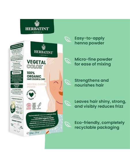 Herbatint Vegetal Organic Hair Color Neutral Cassia Power Herbatint Vegetal Organic Hair Color Neutral Cassia Power