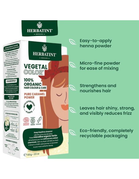 Herbatint Vegetal Organic Hair Color Pure Caramel Power Herbatint Vegetal Organic Hair Color Pure Caramel Power