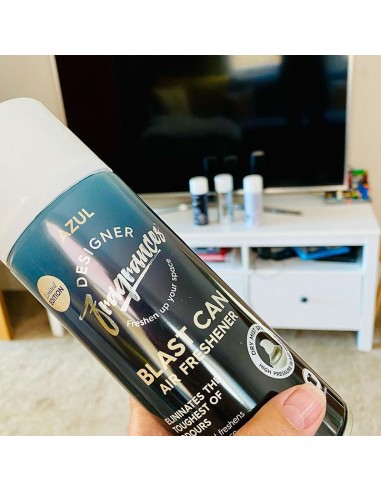 Designer Fragrances Blast Can Air Freshener & Sanitiser Azul