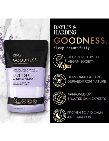 Goodness Lavender & Bergamot Natural Epsom Bath Salts Goodness Lavender & Bergamot Natural Epsom Bath Salts