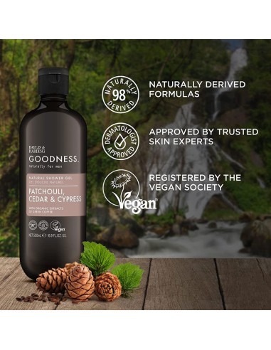 Goodness Men Patchouli Cedar & Cypress Natural Shower Gel