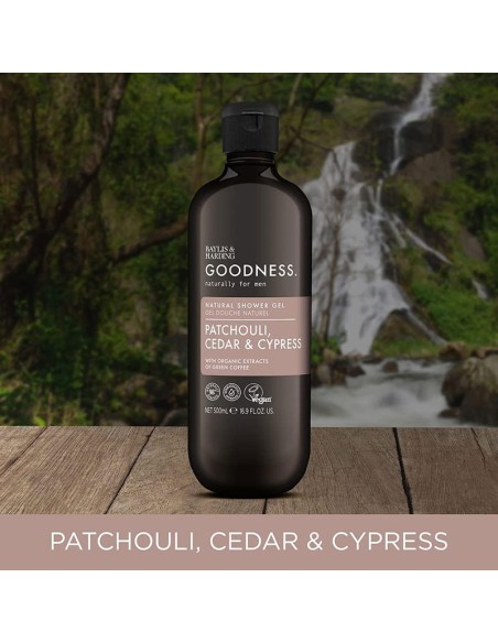 Goodness Men Patchouli Cedar & Cypress Natural Shower Gel