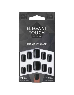 Elegant Touch Black Nail With Glue