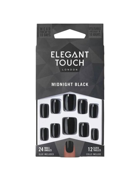 Elegant Touch Black Nail With Glue