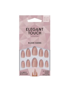 Elegant Touch Blush Suede Nail With Glue