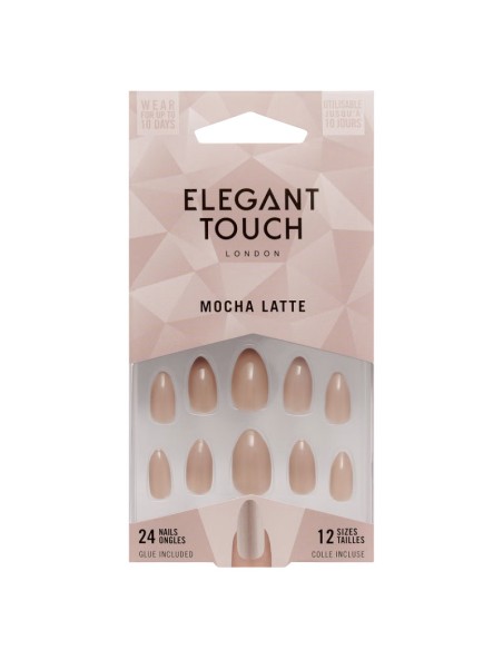 Elegant Touch Mocha Latte Nail With Glue