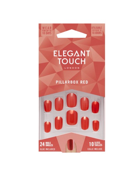 Elegant Touch Pillarbox Red Nail With Glue