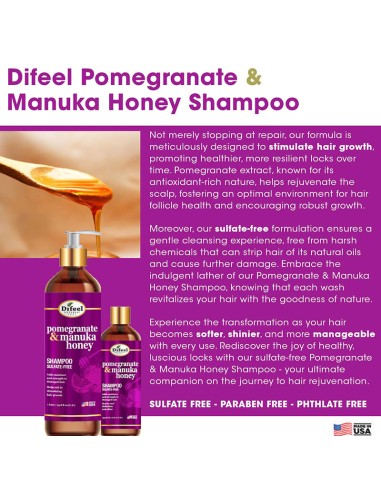Difeel Pomegranate & Manuka Honey Shampoo