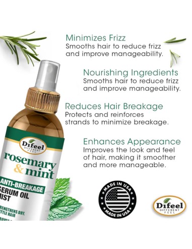 Difeel Rosemary & Mint Anti Breakage Serum Oil Mist Difeel Rosemary & Mint Anti Breakage Serum Oil Mist