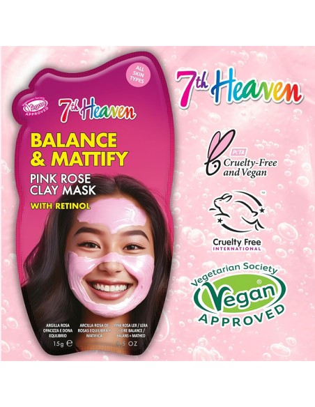 7Th Heaven Balance & Mattify Pink Rose Clay Mask 7Th Heaven Balance & Mattify Pink Rose Clay Mask