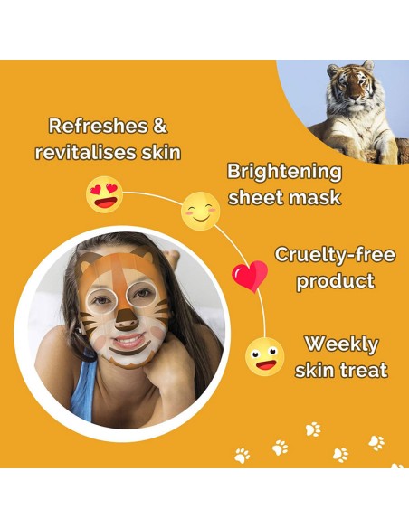 7Th Heaven Apple & Kiwi Tiger Face Mask 7Th Heaven Apple & Kiwi Tiger Face Mask